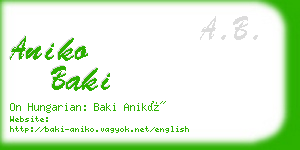 aniko baki business card